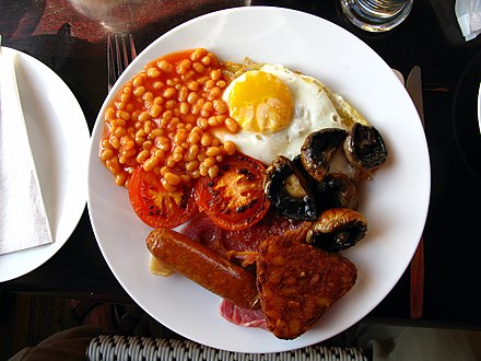 Plate of breakfast foods